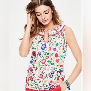 Boden Rickrack and Pom Top Size 14